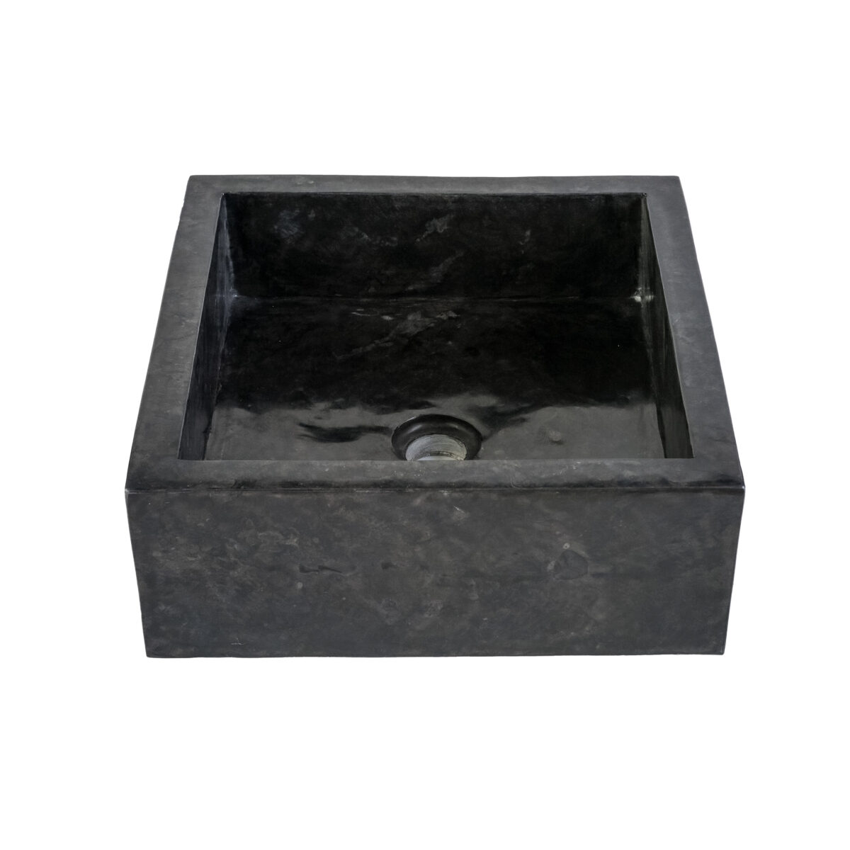 Lavabo Carré À Comptoir Entièrement Poli - Noir 40x40x15cm – Image 2