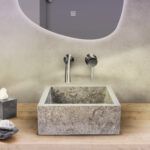 SQUARE COUNTERTOP WASHBOWL FULLY POLISHED - GREY 40X40X15CM - Image 3