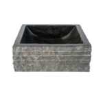 SQUARE WASHBOWL ALUR TUBE SHAPED - BLACK 40X40X15CM