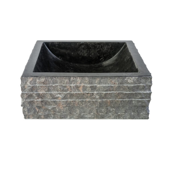 SQUARE WASHBOWL ALUR TUBE SHAPED - BLACK 40X40X15CM