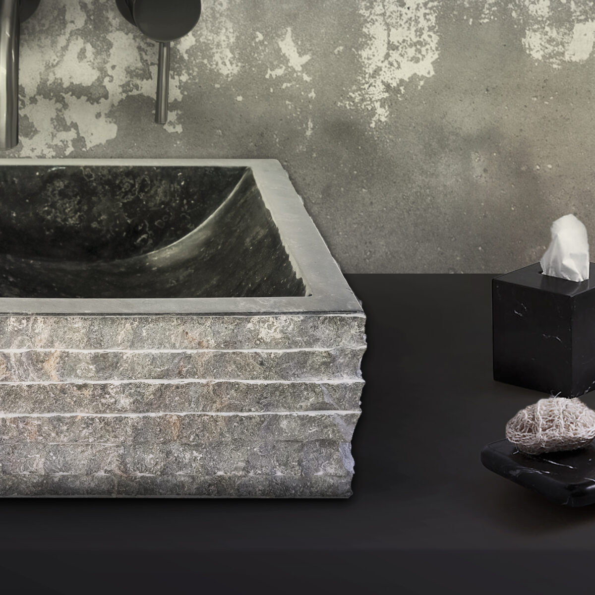 Vierkante Wastafel Alur Wasbakvorm - Zwart 40x40x15cm - Afbeelding 4