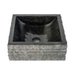 SQUARE WASHBOWL ALUR TUBE SHAPED - BLACK 40X40X15CM - Image 2