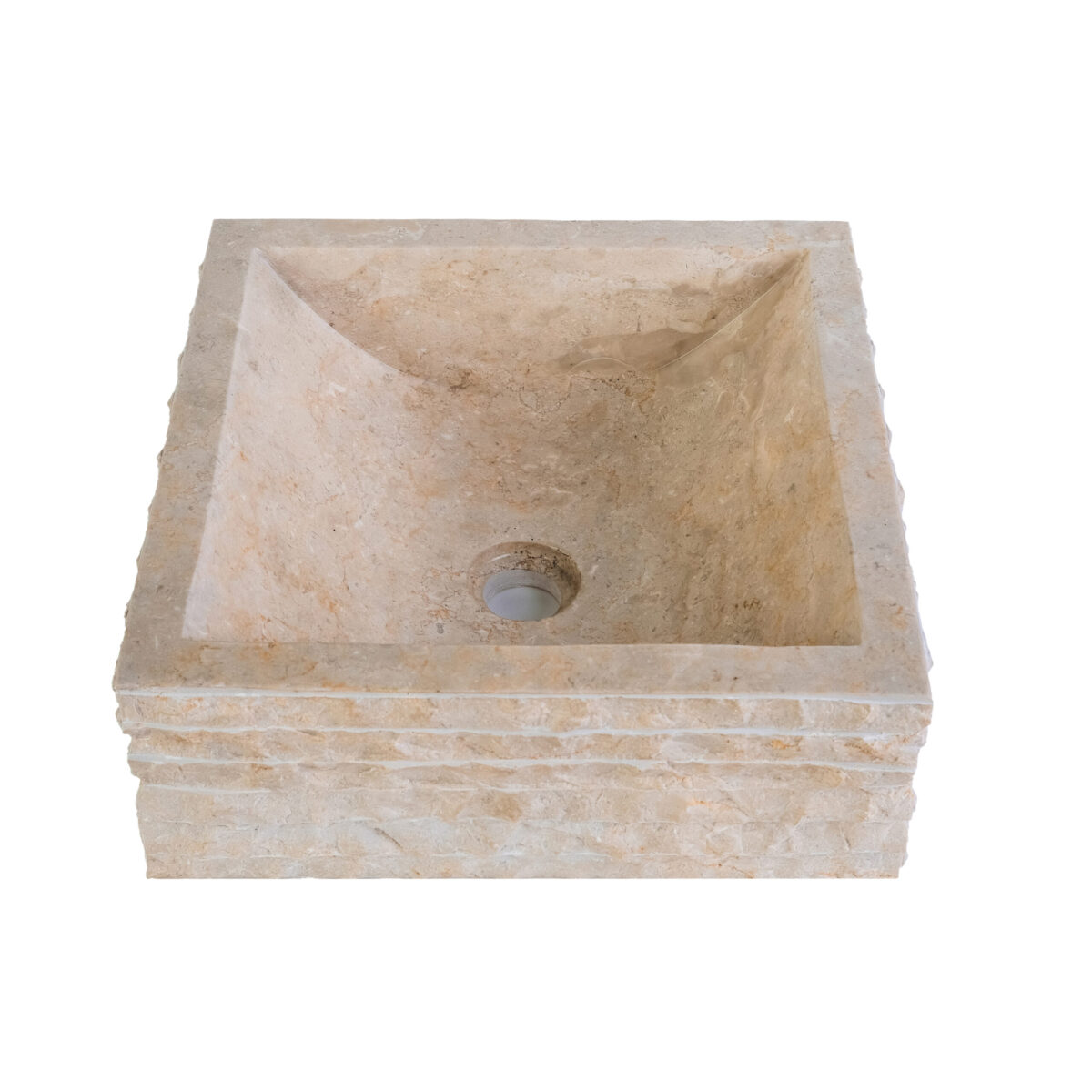 LAVABO CARRÉ ALUR FORME VASQUE - CRÈME 40X40X15CM – Image 2