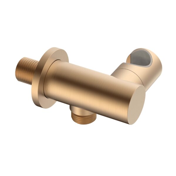 UNIFORMA WALL OUTLET ELBOW – WITH WATER CONNECTION AND ADJUSTABLE HAND SHOWER HOLDER – BROWN BRONZE (PVD)
