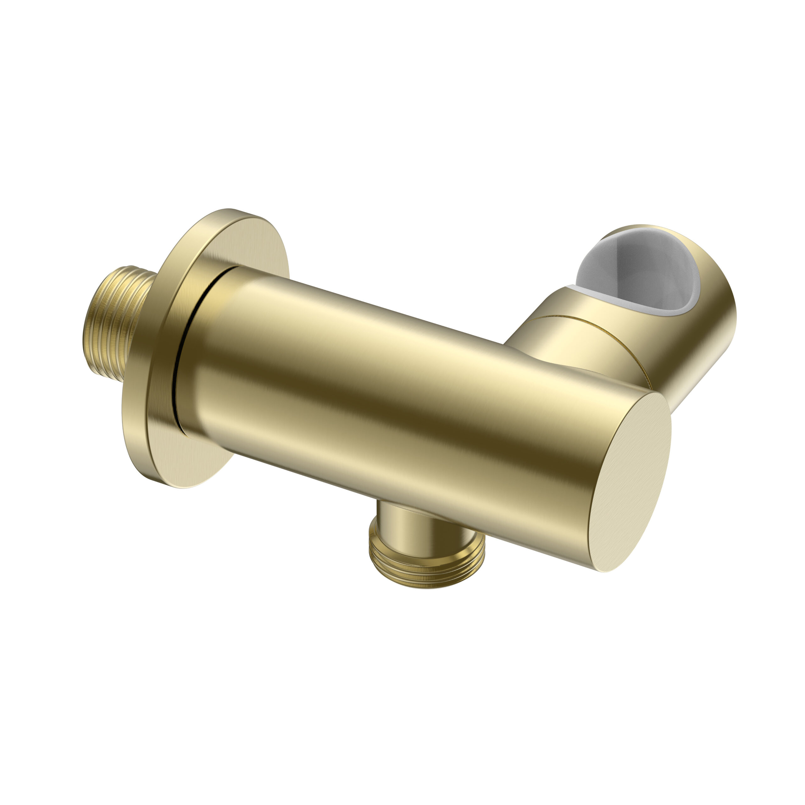 PRM0155-bg.jpg UNIFORMA WALL OUTLET ELBOW – WITH WATER CONNECTION AND ADJUSTABLE HAND SHOWER HOLDER – BRUSHED GOLD - Image 1