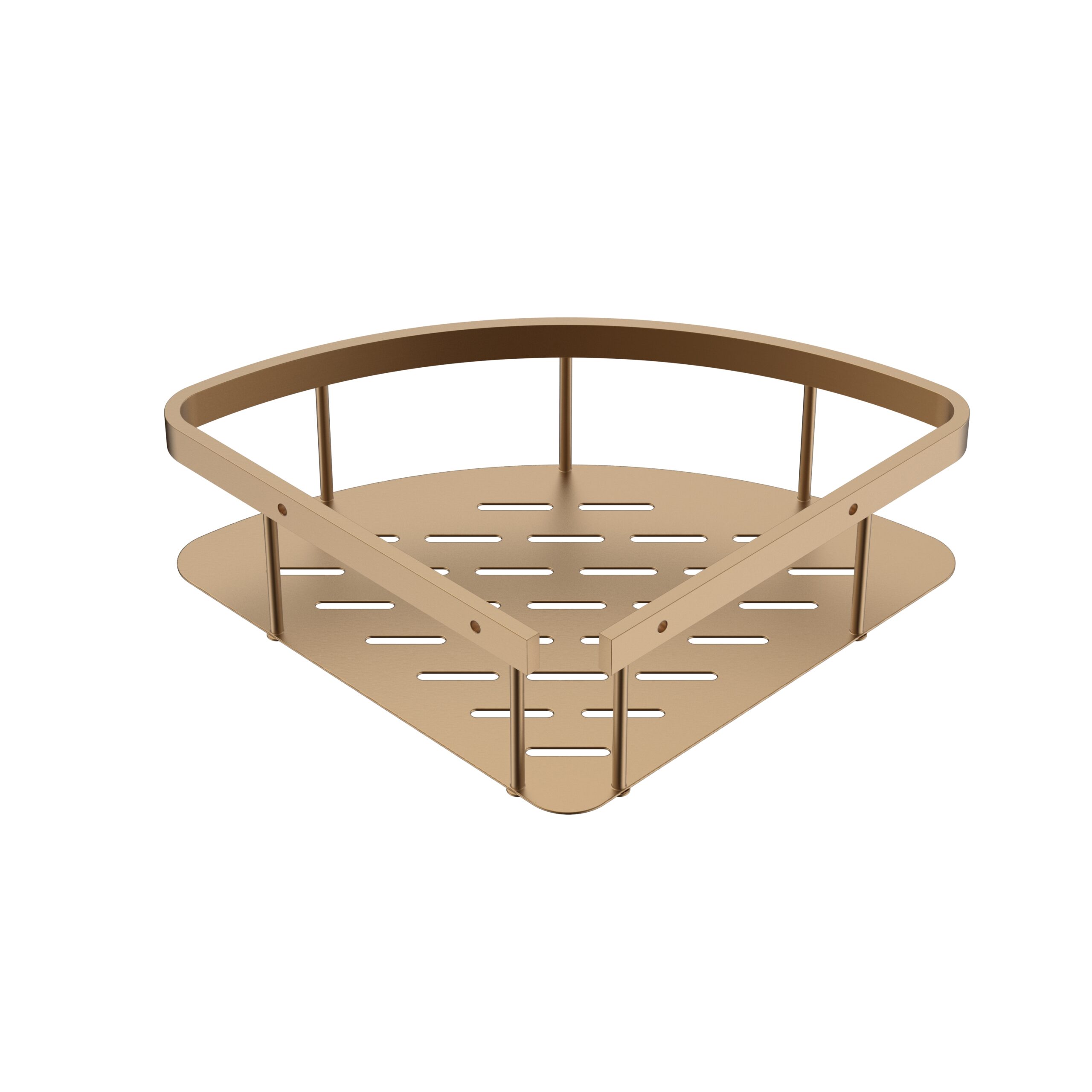 PRM8807-BB.jpg UNIFORMA SHOWER BASKET – CORNER MODEL – 22 X 7 X 22 CM – BROWN BRONZE (PVD) - Image 1