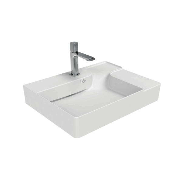 CREAVIT RUBY RB063 WASHBASIN – COUNTERTOP – CERAMIC – WITHOUT OVERFLOW – WITH TAP HOLE – 60X13,5X45 CM – GLOSSY WHITE