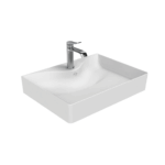 CREAVIT RUBY RB064 WASHBASIN – COUNTERTOP – CERAMIC – WITHOUT OVERFLOW – WITH TAP HOLE – 60,5X11X45,5 CM – GLOSSY WHITE