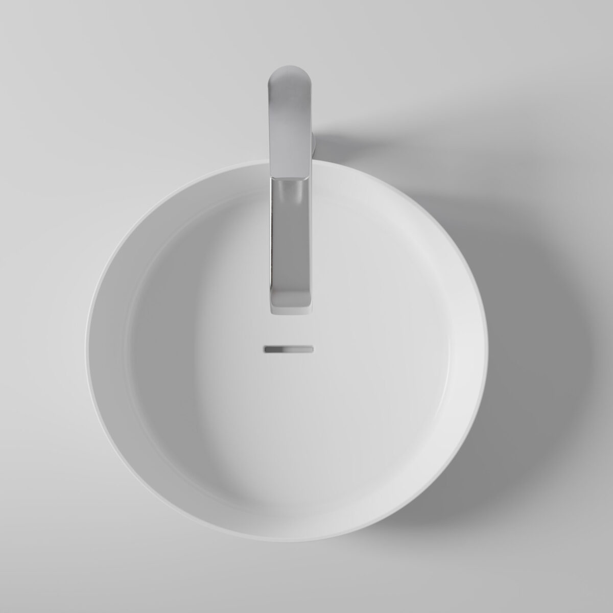 CREAVIT RUBY RB140 WASKOM - AANLAAT - KERAMIEK - ZONDER OVERLOOP - ZONDER KRAANGAT - 40X10X40 CM - GLANZEND WIT - Afbeelding 2