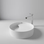 CREAVIT RUBY RB141 WASKOM - AANLAAT - KERAMIEK - ZONDER OVERLOOP - ZONDER KRAANGAT - 40X11X40 CM - GLANZEND WIT - Afbeelding 2