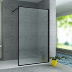 ALONI WALK-IN SHOWER PANEL WITH FRAME 8MM (120X200CM) - MATT BLACK