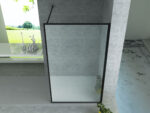 ALONI WALK-IN SHOWER WALL MATT BLACK PROFILE/FRAME 80X200CM 8MM - Image 3