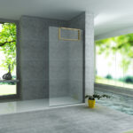 BUILT-UP NICHE FOR SHOWER SCREEN - 4 TOWEL HOOKS - ALUMINIUM - 60X30X8 CM - BRUSHED GOLD - Image 2