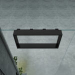 NICHE EN SAILLIE POUR MUR DE DOUCHE - 4 CROCHETS SERVIETTES - ALUMINIUM - 60X30X8 CM - NOIR MAT – Image 3