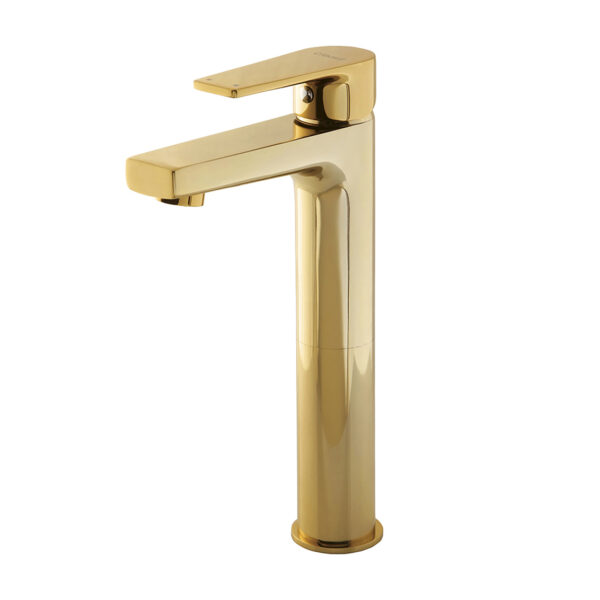 Creavit Sharp Raised Washbasin Tap - Gold