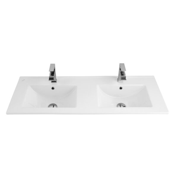 CERAMIC DOUBLE WASHBASIN (46X120CM) - WHITE