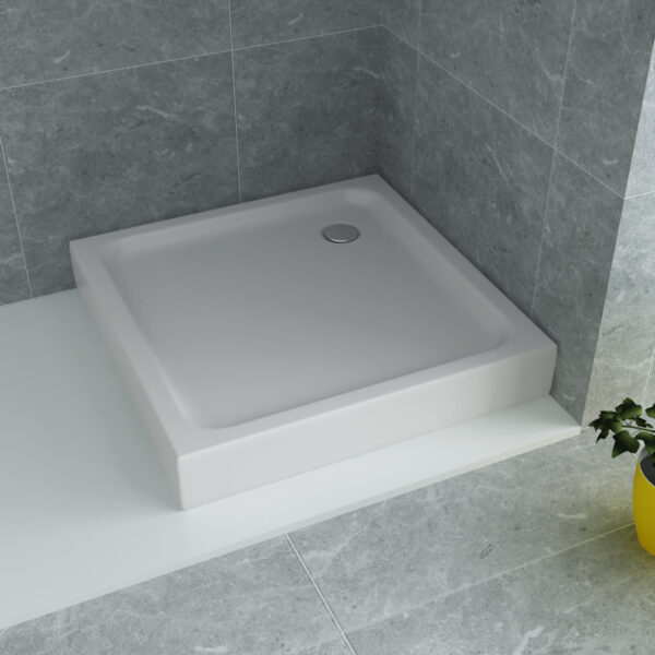 ALONI SQUARE ACRYLIC SHOWER TRAY (90X90X15CM) - WHITE