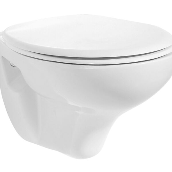 BASIC HANGING TOILET WITH BIDET - WHITE