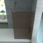 ALONI SHOWER PANEL CHAMPAGNE GLASS WITH COPPER PROFILE (100X200MM) - Image 2
