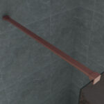 ALONI SHOWER PANEL CHAMPAGNE GLASS WITH COPPER PROFILE (90X200MM) - Image 2