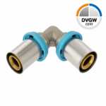 ERFU 90° MULTI-LAYER CRIMP ELBOW EQUAL ELBOW 16 MM X 16 MM – DVGW CERTIFIED, MULTI-PROFILE U/H/TH