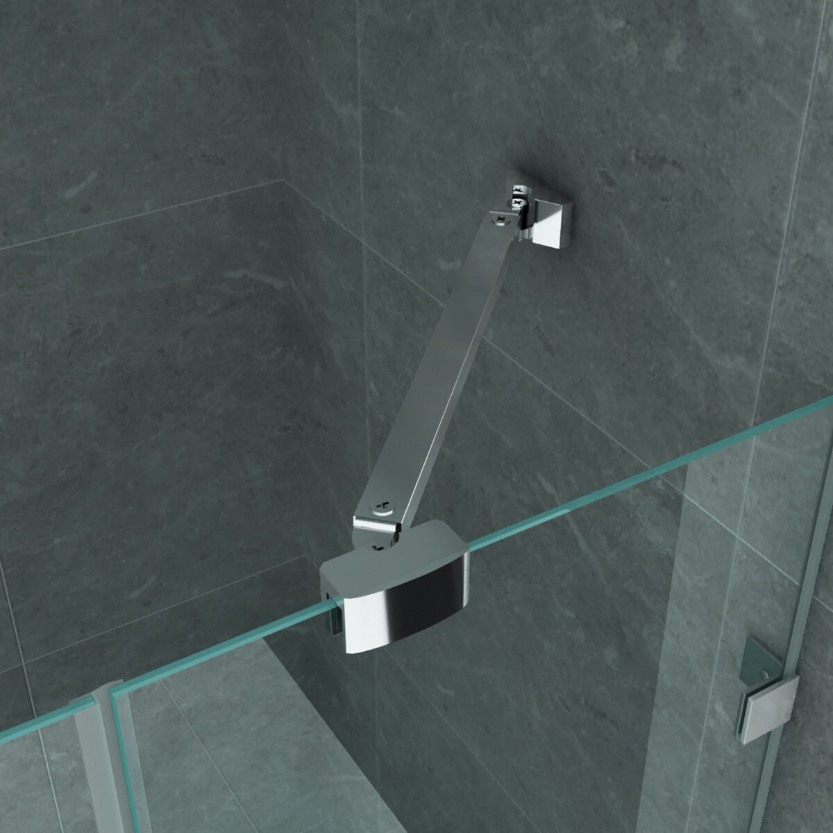 Aloni Shower Enclosure With Pivot Door And Fixed Panel And Side Panel - With Anti-Calcaire Treatment - Reversible - 8mm Safety Glass - 90x120x195 Cm - Chrome - Clear Glass - Image 4