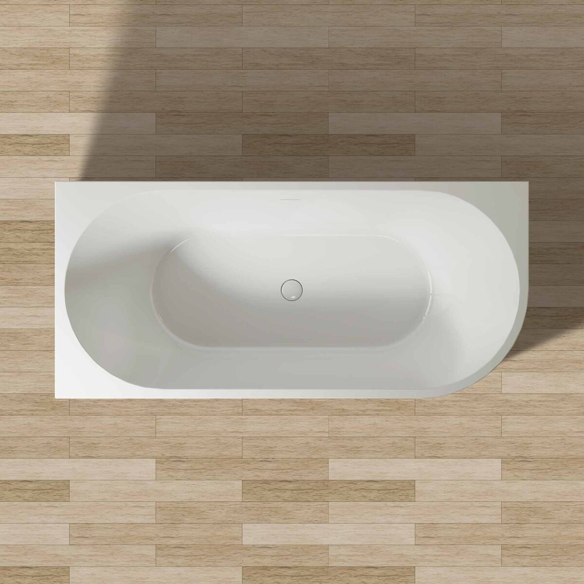 Aloni Corner Bathtub - Left - With Drainer Set And Click Waste - Acrylic - 180x80x58 Cm - Glossy White - Image 4