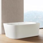 ALONI CORNER BATHTUB - RIGHT - WITH DRAINER SET AND CLICK WASTE - ACRYLIC - 180X80X58 CM - GLOSSY WHITE - Image 2