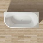 ALONI CORNER BATHTUB - RIGHT - WITH DRAINER SET AND CLICK WASTE - ACRYLIC - 180X80X58 CM - GLOSSY WHITE - Image 4