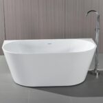 ALONI BACK TO WALL BATHTUB - WITH DRAINER SET AND CLICK WASTE - ACRYLIC - 170X78X58 CM - GLOSSY WHITE - Image 3