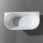 ALONI BACK TO WALL BATHTUB - WITH DRAINER SET AND CLICK WASTE - ACRYLIC - 170X78X58 CM - GLOSSY WHITE - Image 4