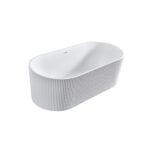 ALONI MUFFLY FREESTANDING BATHTUB WITH VERTICAL STRIPES - WITH DRAINER SET AND CLICK WASTE - ACRYLIC - 170X80X58 CM - MATT WHITE - Image 4