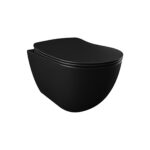 CREAVIT FREE WALL-HUNG TOILET – RIMLESS – WITHOUT SEAT – MATT BLACK