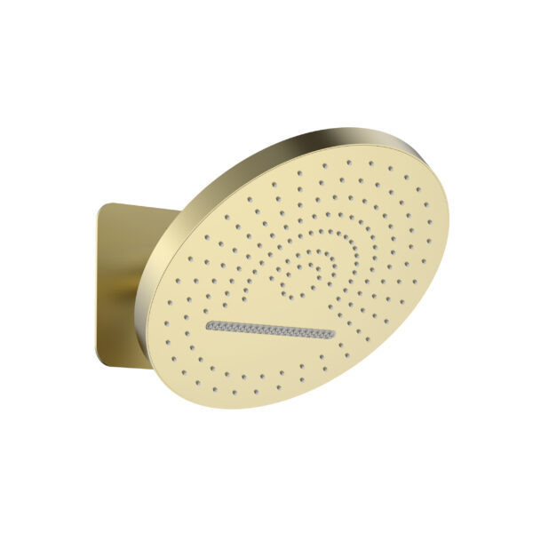 UNIFORMA OVERHEAD SHOWER TROPICAL RAIN XL – 2 SPRAY MODES – WALL MOUNT – WITH BUILT-IN BOX – 32 CM – BRUSHED GOLD