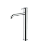 STRIA BASIN MIXER – HIGH RISE – COLD START – REFINED RIBBED HANDLE – WITHOUT WASTE – CHROME