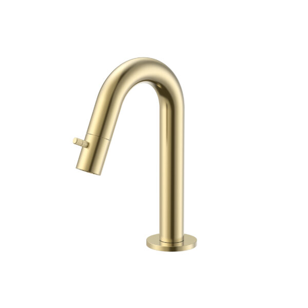 STRIA COLD WATER TAP – CURVED SPOUT – WITHOUT WASTE – BRUSHED GOLD