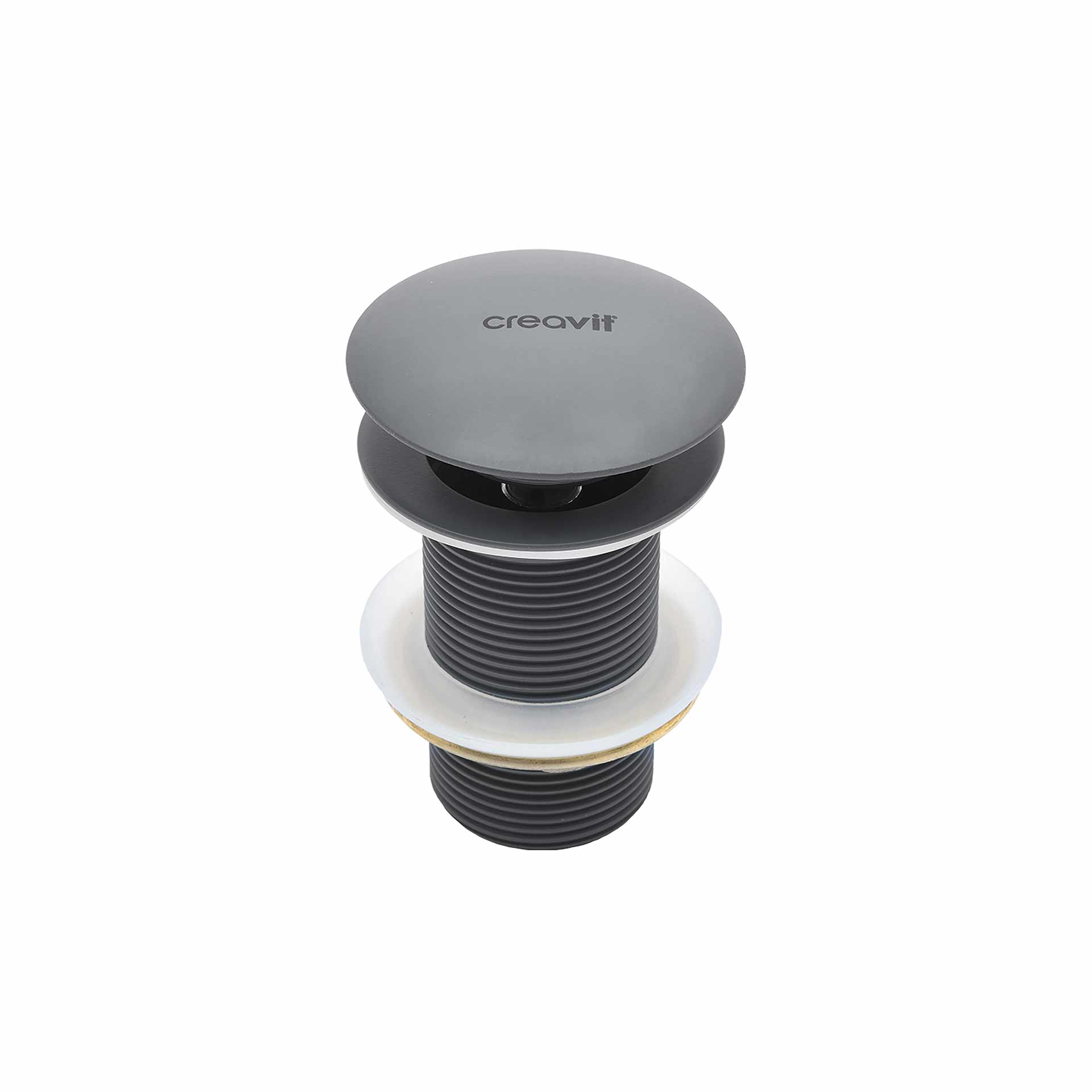 sf.sf030.anm_.jpg CREAVIT CLICK WASTE 5/4" - WITH OVERFLOW - MATT ANTHRACITE - Image 1