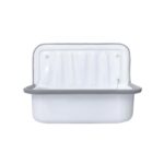 SINK WITH BUMPER – WITH DRAIN STOPPER AND CHAIN - STEEL – 37X50,5X33 CM – GLOSSY WHITE