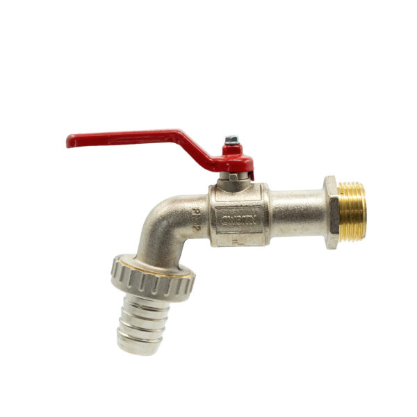 MAT VERCHROOMDE DUBBELE BEDRIJFSKOGELKLEP MET RODE HANDVAT 132 1''