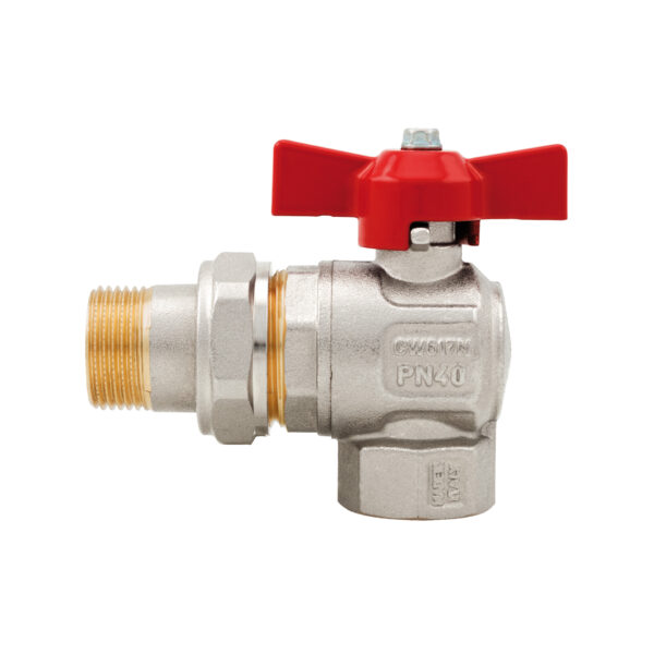 VANNE À SPHÈRE "IDEAL" MF 3/4 COUDE AVEC RACCORD 298 3/4