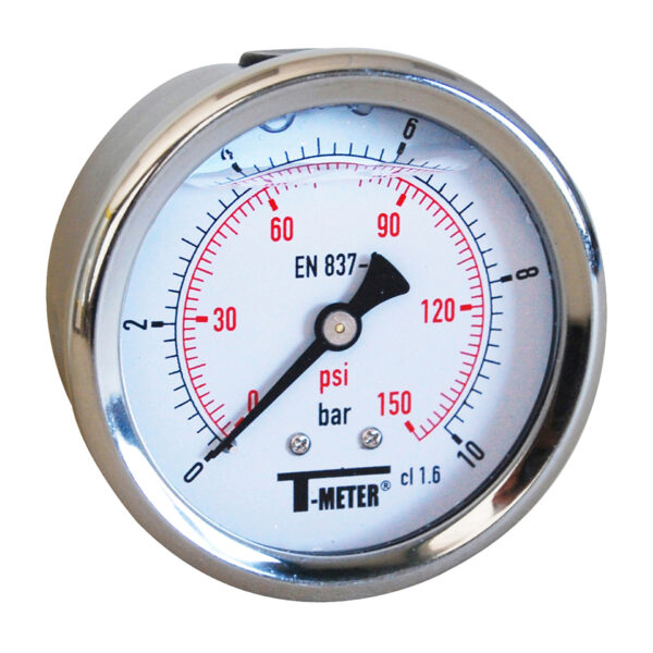 MANOMÈTRE AXIALE REMPLI DE GLYCÉRINE 6313G 060BAR