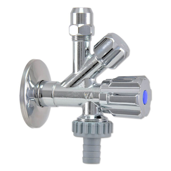 ROBINET D'ARRÊT D'ANGLE LAVABO MACHINE À LAVER AVEC CLAPET ANTI-RETOUR + COUP.D902085