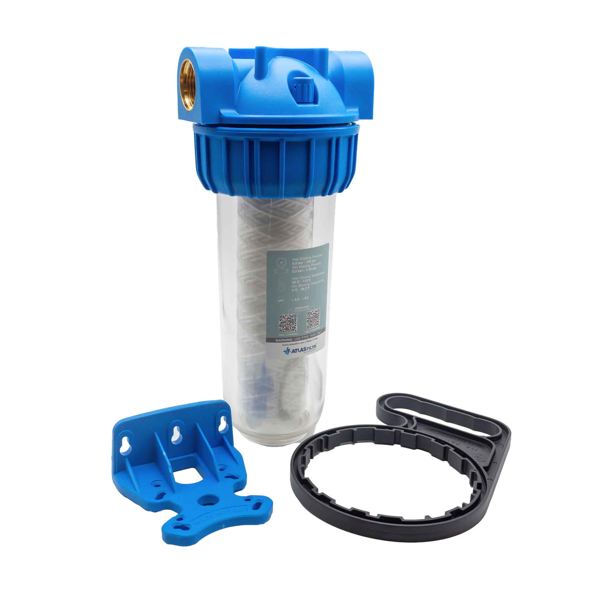 FILTER SENIOR 1" ENKEL BX 10" + WEGWERPPATROON KATOEN 25Μ + SLEUTEL + SCHROEF + +WANDBEVESTIGING (REF ATLAS ZA111T790 SENIOR PLUS 3P BFO BX AS