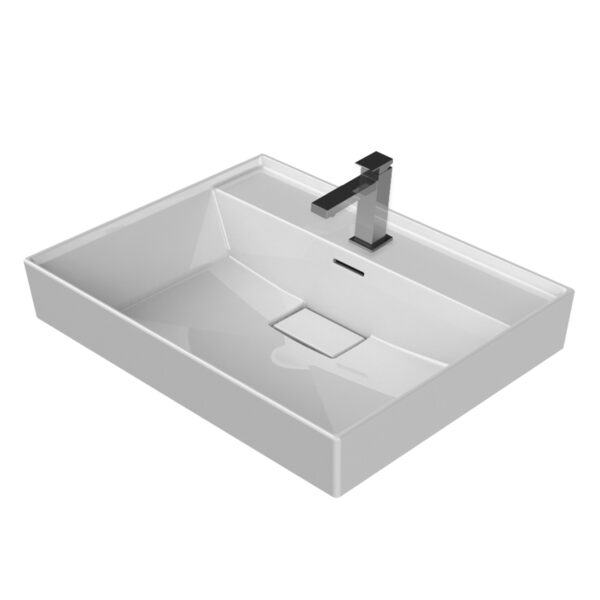 LAVABO EN CÉRAMIQUE ALONI (80X48X10CM) - BLANC