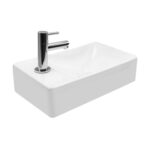 ALONI TOILET BASIN - WITHOUT OVERFLOW - TAP HOLE LEFT - CERAMIC - 37,5X10,5X22CM - GLOSSY WHITE - Image 2