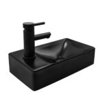 ALONI TOILET BASIN - ZONDER OVERLOOP - kraangat LEFT - CERAMIC - 37,5X10,5X22CM - MAT ZWART - Afbeelding 2