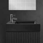 ALONI TOILET BASIN - WITHOUT OVERFLOW - TAP HOLE LEFT OR RIGHT - POLYRESIN - 40X10,5X22,5CM - MATT BLACK - Image 3