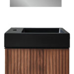 ALONI TOILET BASIN - WITHOUT OVERFLOW - TAP HOLE LEFT OR RIGHT - POLYRESIN - 40X10,5X22,5CM - MATT BLACK - Image 2