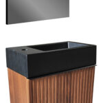 ALONI TOILET BASIN - WITHOUT OVERFLOW - TAP HOLE LEFT OR RIGHT - POLYRESIN - 40X10,5X22,5CM - MATT BLACK - Image 4