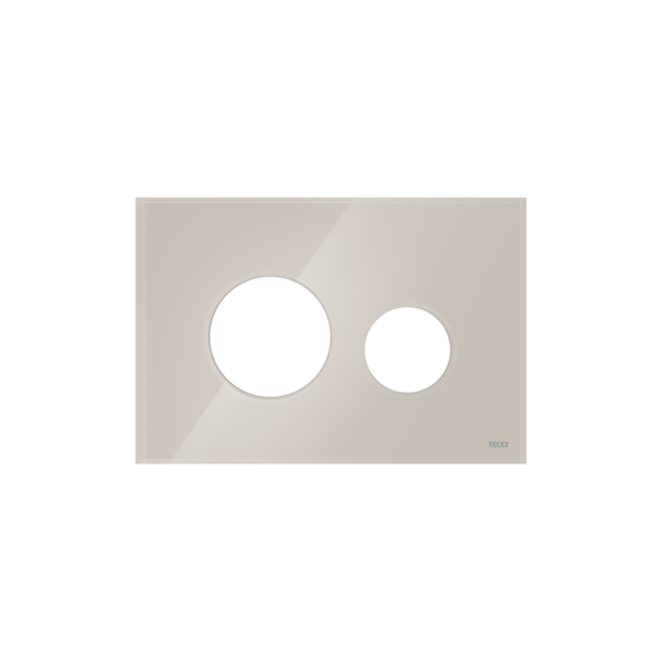 TECELOOP FRONTPLAAT VOOR WC-BEDIENINGSPLAAT, GLAS LICHTBEIGE